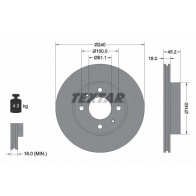 Тормозной диск TEXTAR Nissan Sunny 92063200 98200 0632 0 1 98200 0632