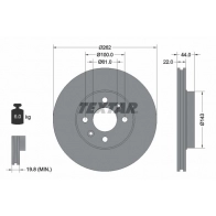 Тормозной диск TEXTAR 92064803 98200 0648 Renault Laguna (B56) 1 Хэтчбек 2.2 D (B56F/2) 83 л.с. 1993 – 2001 98200 0648 0 1