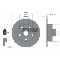 Тормозной диск TEXTAR Audi A4 (B5) 1 Седан 2.8 190 л.с. 1999 – 2000 98200 0721 0 1 98200 0721 92072103