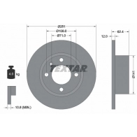 Тормозной диск TEXTAR 92076800 98200 0768 0 1 98200 0768 Citroen Xantia 1 (X1, X2) Универсал 1.9 Turbo D 90 л.с. 1995 – 2003