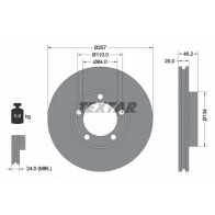 Тормозной диск TEXTAR Toyota Hilux (N140, 50, 60, 70) 6 Пикап 2.5 D 4D (KDN14. KDN15. KDN16. KDN19) 88 л.с. 2001 – 2005 98200 0803 0 1 92080300 98200 0803