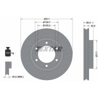 Тормозной диск TEXTAR 92080600 Lexus LX (J80) 1 1995 – 1997 98200 0806 0 1 98200 0806