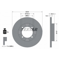 Тормозной диск TEXTAR 98200 0895 98200 0895 0 1 Mitsubishi Lancer 6 (C6, C7) Хэтчбек 92089500