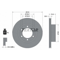 Тормозной диск TEXTAR 92093300 98200 0933 98200 0933 0 1 Toyota 4Runner (N180) 3 Внедорожник 3.4 4WD (VZN185) 185 л.с. 1995 – 2002