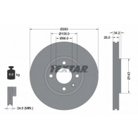 Тормозной диск TEXTAR Citroen C4 1 (LA, PF2) Купе 1.6 HDi 109 л.с. 2004 – 2011 98200 1116 0 1 92111603 98200 1116
