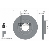 Тормозной диск TEXTAR 92112800 Mitsubishi Pajero 2 (V20) 1990 – 2001 98200 1128 0 1 98200 1128