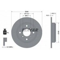 Тормозной диск TEXTAR 92114300 Honda Prelude 4 (BB1, 2, 3) 1991 – 1996 98200 1143 98200 1143 0 1