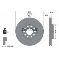 Тормозной диск TEXTAR TKFL0N Skoda Superb 92121005 98200 1210 0 1 PRO+