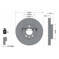 Тормозной диск TEXTAR 92121205 LT2AG 98200 1212 0 1 PRO+ Volkswagen Transporter (T5) 5 Автобус 2.5 112 л.с. 2003 – 2004