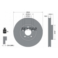 Тормозной диск TEXTAR 92121303 98200 1213 98200 1213 0 1 Volkswagen Caravelle (T5, 7H) 5 Автобус 3.2 V6 235 л.с.