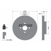 Тормозной диск TEXTAR 98200 1260 Toyota Corolla (E120) 9 Хэтчбек 2.0 D 4D (CDE120R. CDE120L) 110 л.с. 2002 – 2006 98200 1260 0 1 92126000