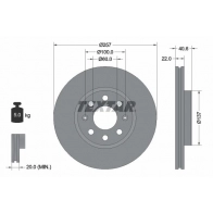 Тормозной диск TEXTAR 92145703 98200 1457 0 1 Fiat Punto Evo (199) 3 Хэтчбек 1.6 D Multijet 120 л.с. 2009 – 2012 98200 1457
