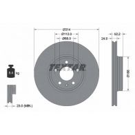 Тормозной диск TEXTAR 92159905 98200 1599 0 1 PRO+ Audi A5 (8T3) 1 Купе 2.0 Tfsi 180 л.с. 2008 – 2012 98200 1599 0 1 PRO