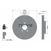 Тормозной диск TEXTAR 98200 1600 92160000 98200 1600 0 1 Audi A4 (B8) 4 Универсал 3.2 Fsi 265 л.с. 2008 – 2012