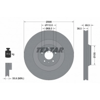 Тормозной диск TEXTAR 98200 1842 0 1 98200 1842 Audi A8 (D3) 2 Седан 5.2 S8 Quattro 441 л.с. 2006 – 2010 92184203