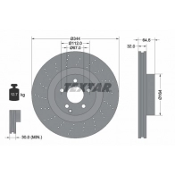 Тормозной диск TEXTAR Mercedes SLC 92224605 98200 2246 0 1 PRO+ QRF7EL