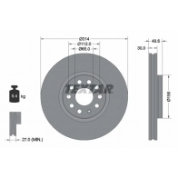 Тормозной диск TEXTAR E RHS4 Volkswagen Tiguan (AD1) 2 Кроссовер 2.0 TSI 4motion 190 л.с. 2018 – 2024 92232405