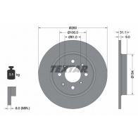 Тормозной диск TEXTAR EPEB3Q 98200 2342 0 1 PRO 92234203 Honda Insight 2 (ZE2, 3) 2009 – 2014