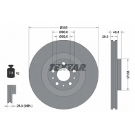 Тормозной диск TEXTAR 98200 2376 0 1 Fiat Doblo (263) 2 Минивэн 1.6 D Multijet 100 л.с. 2016 – 2025 92237603 98200 2376