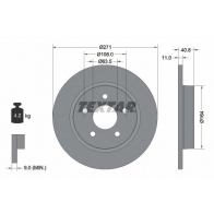 Тормозной диск TEXTAR 92239003 98200 2390 98200 2390 0 1 Ford Focus 3 (CB8) Седан 1.6 Flexifuel 150 л.с. 2013 – 2024