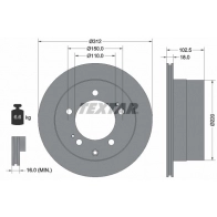 Тормозной диск TEXTAR 98200 2494 0 1 Toyota Land Cruiser Prado (J70) 1 Внедорожник 4.5 TD 24V 4x4 (VDJ76. VDJ78. VDJ79) 205 л.с. 2007 – 2025 98200 2494 92249403