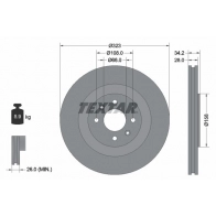 Тормозной диск TEXTAR Citroen DS3 98200 2671 0 1 98200 2671 92267103