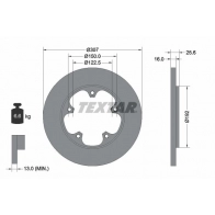 Тормозной диск TEXTAR 92274103 98200 2741 0 1 PRO COLJIPS Ford Transit 8 (V363) Автобус 2.2 TDCi RWD 155 л.с. 2013 – 2025
