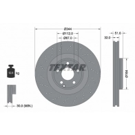 Тормозной диск TEXTAR Mercedes CLS (X218) 2 Универсал 3.0 CLS 350 BlueTEC / d (2126) 258 л.с. 2014 – 2025 92289905 4M75RW 98200 2899 0 1 PRO+