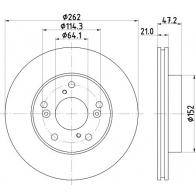 Тормозной диск TEXTAR RM8E 8 92299103 Honda Civic 9 (FB, FG) Седан 1.8 141 л.с. 2011 – 2025