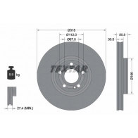 Тормозной диск TEXTAR 1437027431 SGX4 LZ 92316705