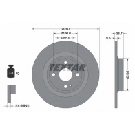 Тормозной диск TEXTAR 92320003 Mazda MX-5 (ND) 4 2015 – 2020 AEA E0T