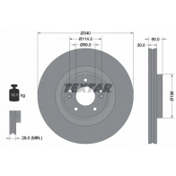 Тормозной диск TEXTAR 8KH UD2G Kia Sorento (UM) Prime 3 Кроссовер 2.4 GDI 4WD 188 л.с. 2015 – 2025 92342803