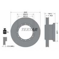 Тормозной диск TEXTAR Kia Sportage 1 (NB) Кроссовер 2.0 132 л.с. 1995 – 2002 98200 2530 0 1 98200 2530 93253000