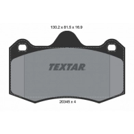 Тормозные колодки дисковые, комплект TEXTAR 20345 169 0 4 510430 20345 2034501