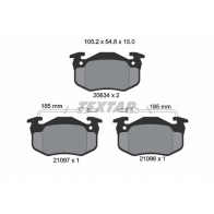 Тормозные колодки дисковые, комплект TEXTAR 20634 21096 Renault Twingo (C06) 1 Хэтчбек 1.2 (C063. C064) 55 л.с. 1993 – 1996 2109601