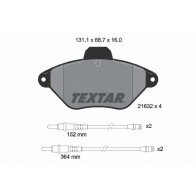 Тормозные колодки дисковые, комплект TEXTAR 21632 160 1 4 21632 2163201 Citroen Xantia 1 (X1, X2) Универсал 2.0 i 16V 132 л.с. 1995 – 2003