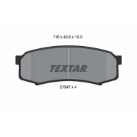 Тормозные колодки дисковые, комплект TEXTAR 21947 150 0 4 2194701 Toyota Fortuner (AN150, AN160) 2 Кроссовер 2.7 4x4 (TGN156) 164 л.с. 2015 – наст. время 21947