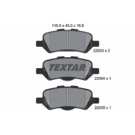 Тормозные колодки дисковые, комплект TEXTAR 22003 22003 168 0 5 2200301 511000