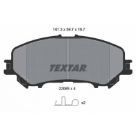 Тормозные колодки дисковые, комплект TEXTAR 22065 2206503 22065 167 1 4 Nissan X-Trail (T32) 3 Кроссовер 2.5 ALL MODE 4x4 i (NT32) 169 л.с. 2014 – наст. время