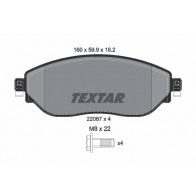 Тормозные колодки дисковые, комплект TEXTAR 2208 7 2208701 Nissan NV300 (X82) 1 2016 – 2020 S4KUG