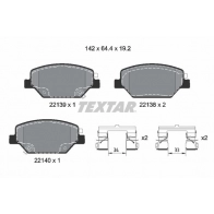 Тормозные колодки дисковые, комплект TEXTAR 1425578248 M VH1J 2213901