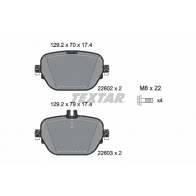 Тормозные колодки дисковые, комплект TEXTAR Mercedes E-Class (S213) 5 Универсал E 300 de (213.216) 306 л.с. 2018 – 2024 2260201 22602 22602 174 1 5