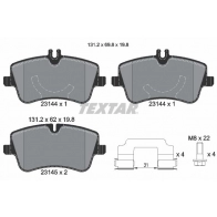 Тормозные колодки дисковые, комплект TEXTAR 2314481 Mercedes C-Class (S203) 2 Универсал 1.8 C 180 Kompressor (2046) 143 л.с. 2002 – 2007 23144 198 1 5 epad 23144