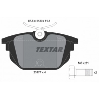 Тормозные колодки дисковые, комплект TEXTAR Fiat Marea (185) 1 Седан 2.0 155 20V 154 л.с. 1999 – 2001 23177 2317703 23177 144 1 4