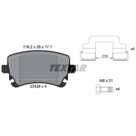 Тормозные колодки дисковые, комплект TEXTAR Volkswagen Multivan (T6) 2 2015 – 2020 23326 23326 177 1 4 epad 2332681