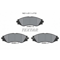 Тормозные колодки дисковые, комплект TEXTAR 2406201 24062 24062 176 0 5 511640