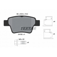 Тормозные колодки дисковые, комплект TEXTAR 24150 24150 176 1 4 Citroen C4 2415001