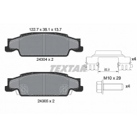 Тормозные колодки дисковые, комплект TEXTAR 24304 Cadillac CTS 1 (GM S) Седан 3.2 218 л.с. 2002 – 2007 24304 137 1 5 2430402