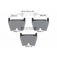 Тормозные колодки дисковые, комплект TEXTAR 2451701 Audi A4 (B7) 3 Кабриолет 4.2 Rs4 Quattro 420 л.с. 2006 – 2009 24516 23751