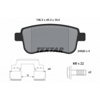 Тормозные колодки дисковые, комплект TEXTAR Renault Megane (K9) 4 Универсал 1.6 16V 115 л.с. 2016 – 2024 24820 24820 157 1 4 2482001